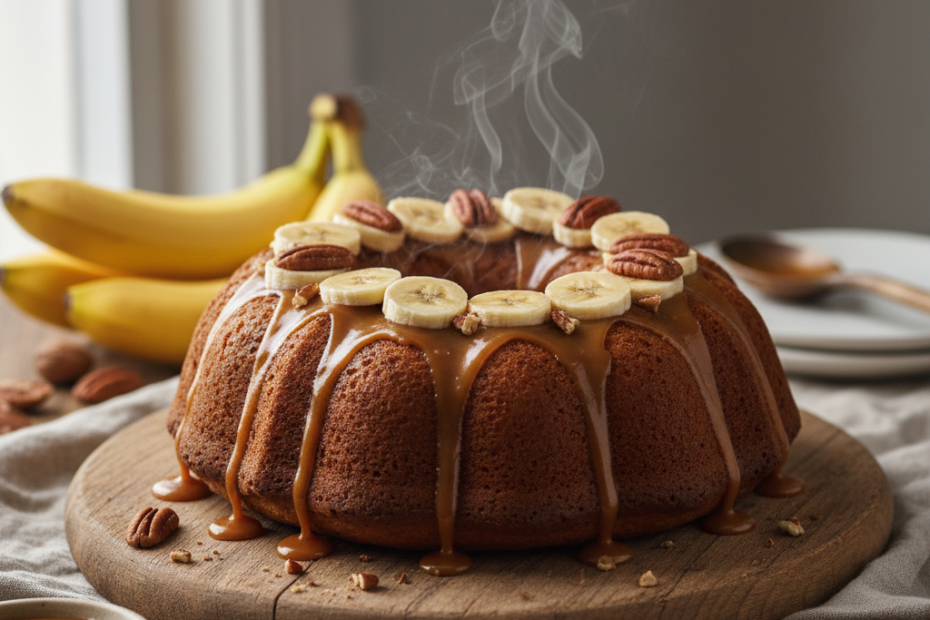 Easy Banana Caramel Cake Recipe | Deliciously Moist & Flavorful