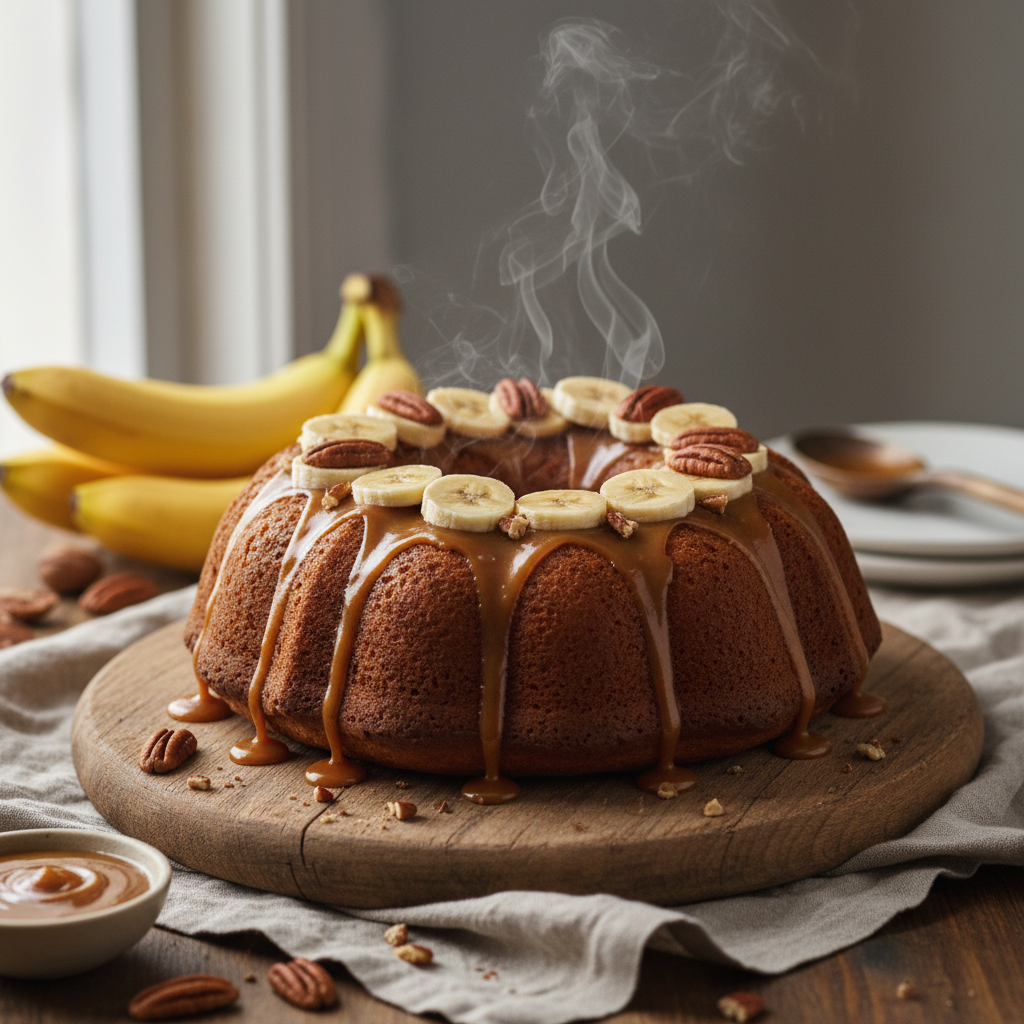 Easy Banana Caramel Cake Recipe | Deliciously Moist & Flavorful