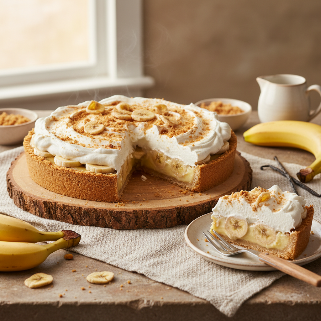 Quick & Easy Banana Cream Pie Recipe | Delicious Family Dessert