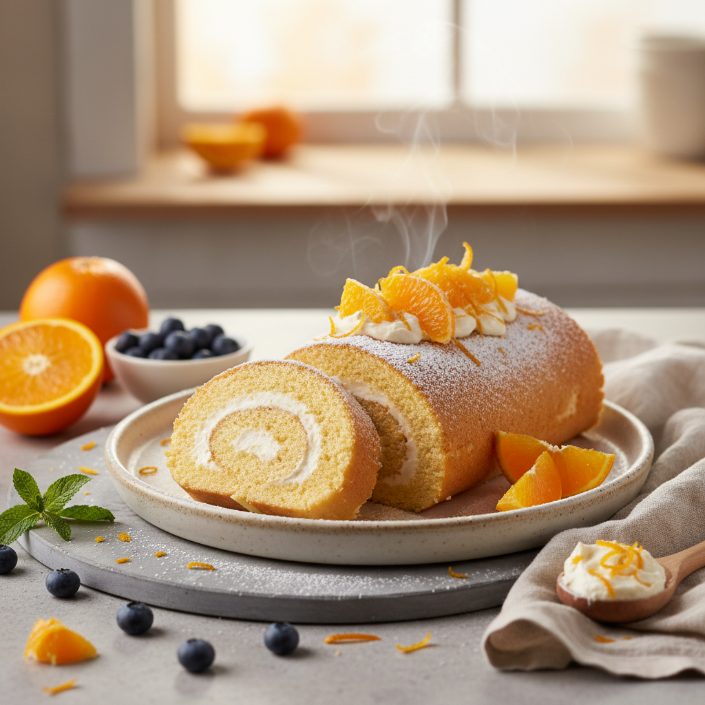 Easy Blender Orange Swiss Roll Recipe | Delicious & Quick Dessert