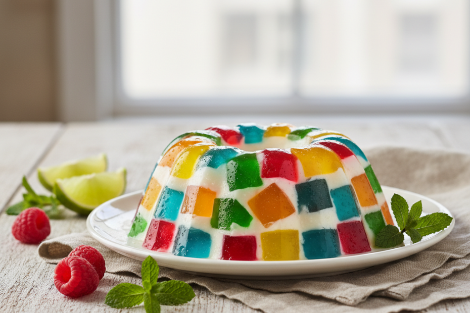 Colorful Gelatin Mosaic Dessert Recipe | Easy & Fun