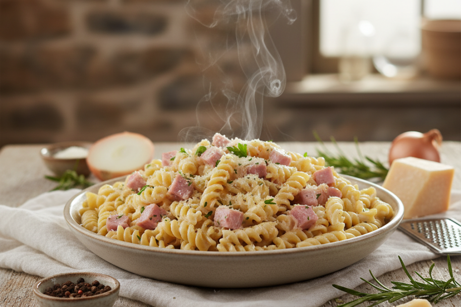 Creamy Ham Pasta: Easy & Delicious White Sauce Recipe