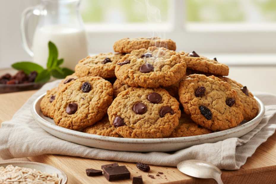 Healthy Oatmeal Chocolate Chip or Raisin Cookies Recipe