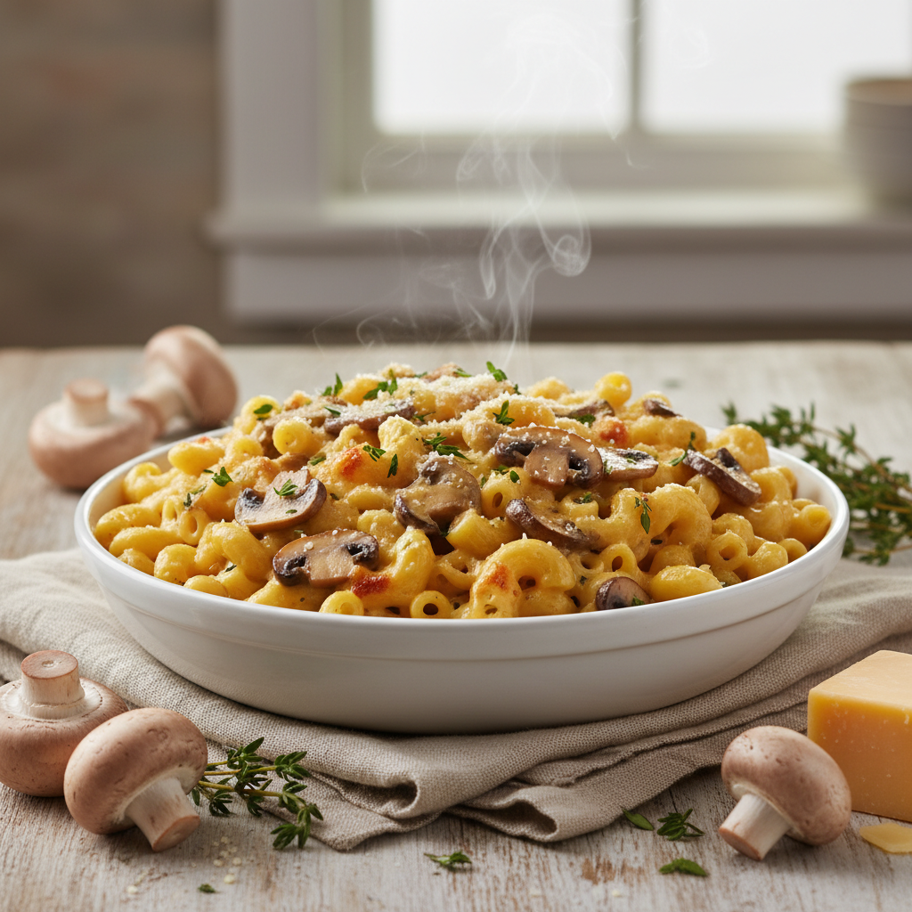 Mouthwatering Macaroni with Cheese and Mushroom Sauce Recipe