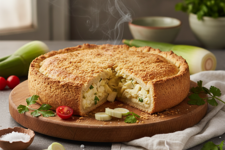 Irresistible Palm Heart Pie with “Massa Podre” (Crumbly Crust)