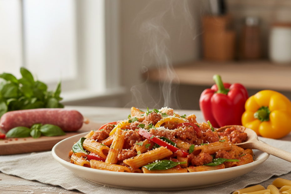 Spicy Sausage & Pepper Pasta: Easy 30-Minute Recipe