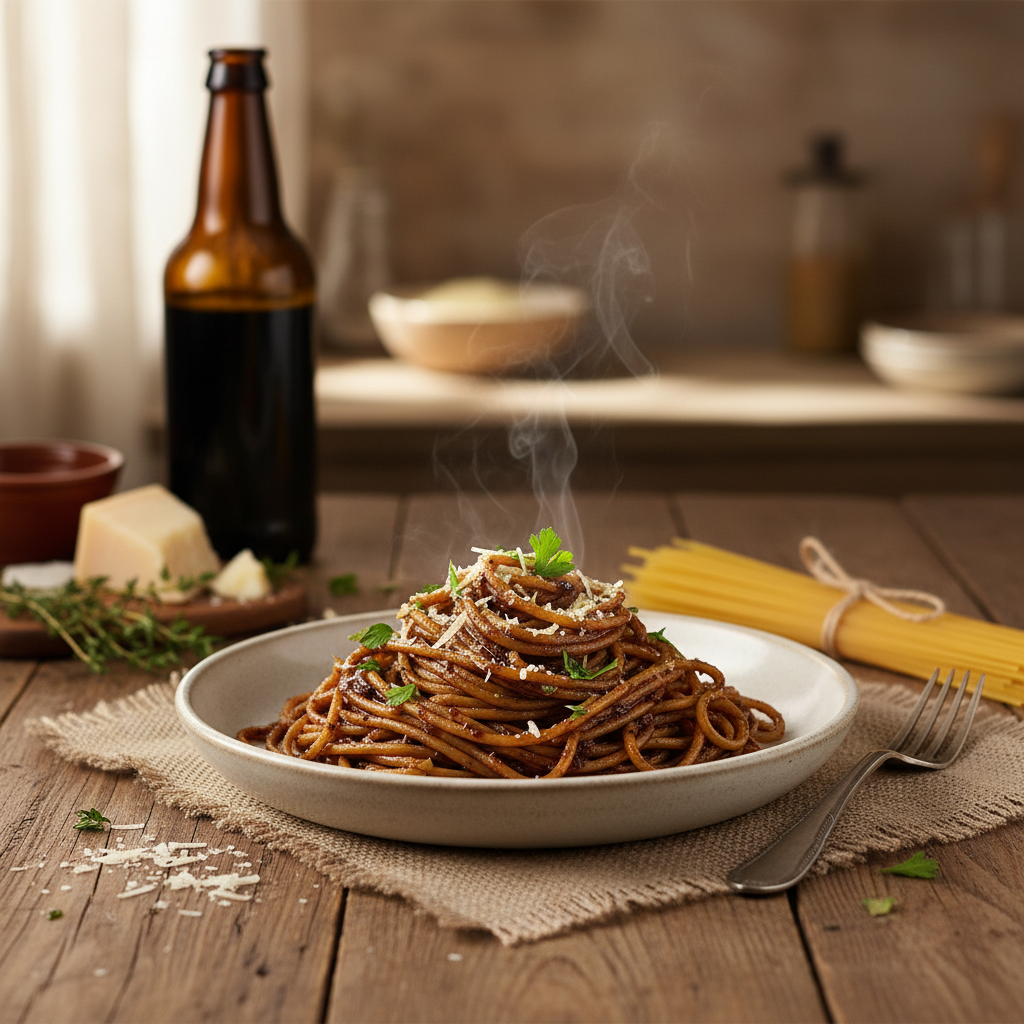 Spaghetti alla Birra Nera: Rich Black Beer Sauce Pasta Recipe